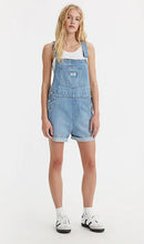 Load image into Gallery viewer, light blue shortall Levi's vintage Canada overalls shorts