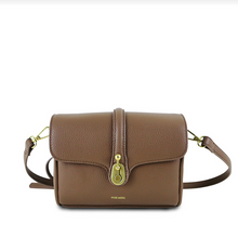 Load image into Gallery viewer, Pixie Mood Lock Crossbody purse soft vegan leather, espresso brown.