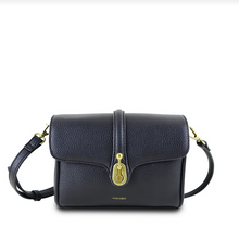 Load image into Gallery viewer, Pixie Mood Lock Crossbody purse soft vegan leather, black.