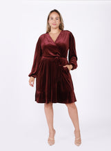 Load image into Gallery viewer, Velvetine Wrap Dress