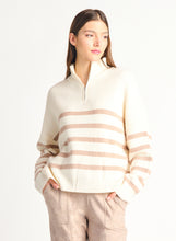 Load image into Gallery viewer, Cream Stripe Half Zip