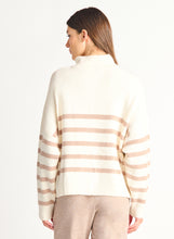 Load image into Gallery viewer, Cream Stripe Half Zip