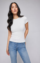 Load image into Gallery viewer, Gentle Fawn Madison tee, crew neck fitted white tee, Canadian.
