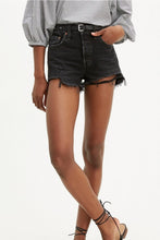 Load image into Gallery viewer, Levi&#39;s Canada 501 Original Short in washed black with distressing and freyed edge Wise Up
