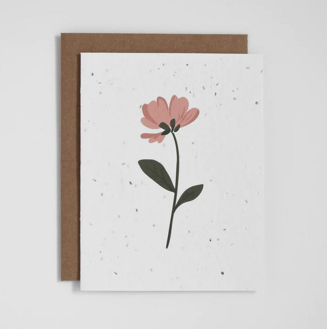 Plantable Greeting Card - Salmon Flower