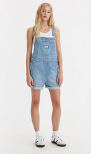 Load image into Gallery viewer, light blue shortall Levi&#39;s vintage Canada overalls shorts
