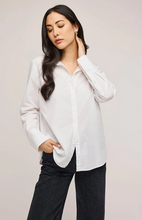 Load image into Gallery viewer, Gentle Fawn Valencia white cotton button up dress shirt blouse.
