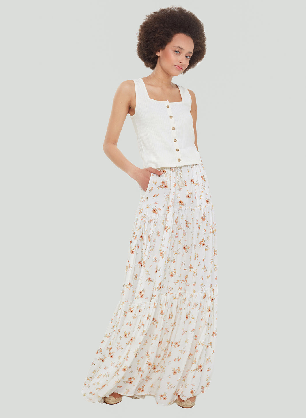 Whimsy Floral Maxi Skirt