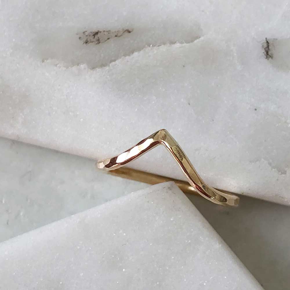 Chevron Stacking Ring - Hammered