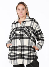 Load image into Gallery viewer, Black and White Plaid Shacket
