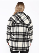 Load image into Gallery viewer, Black and White Plaid Shacket

