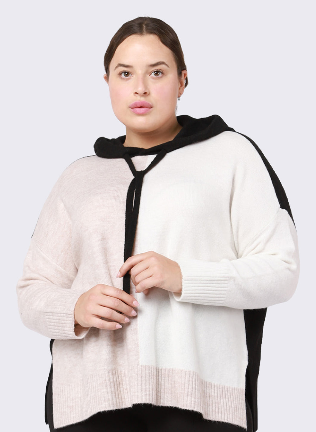 Colour Block Hooded Sweater