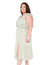 Load image into Gallery viewer, Mint Floral Ruffled Dress
